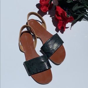 ZARA BASIC SNAKESKIN SANDALS - SIZE 7